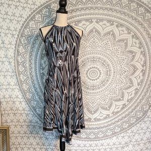 Free People Blue Handkerchief Keyhole Halter Dress